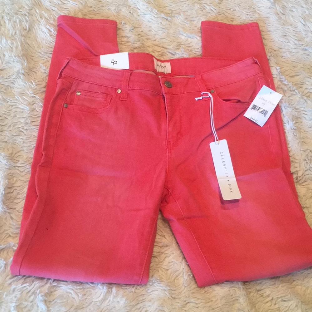 Celebrity Pink Coral Stretch Skinnies